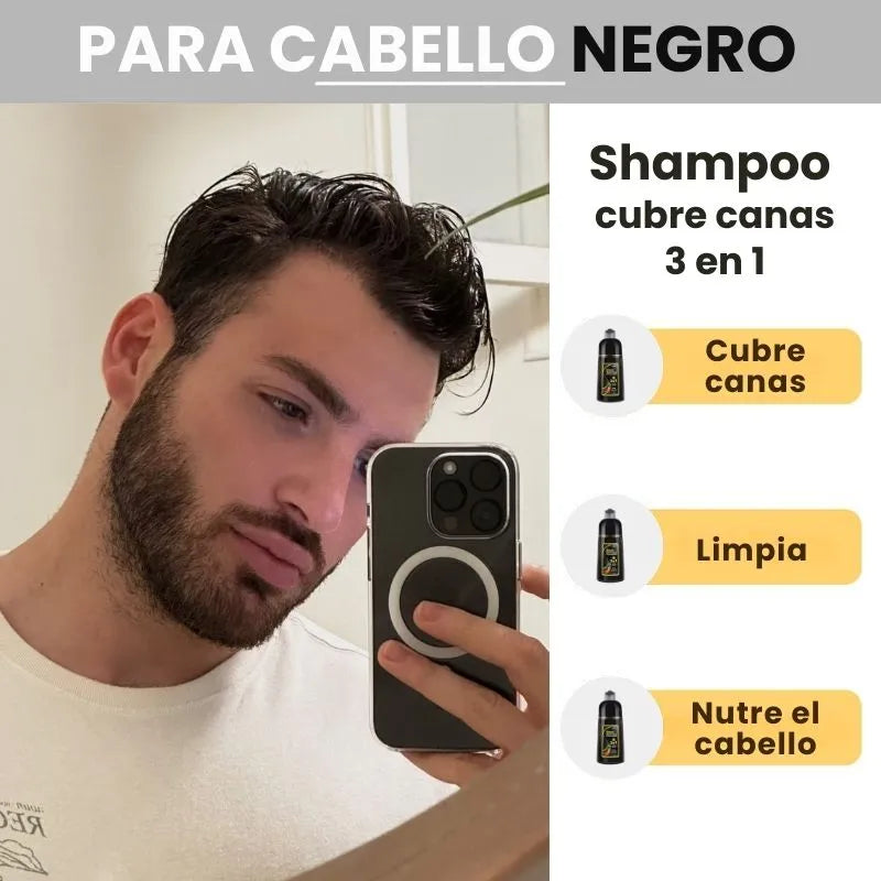 2x1 SHAMPOO CUBRE CANAS DE BARBA Y CABELLO  3 en 1