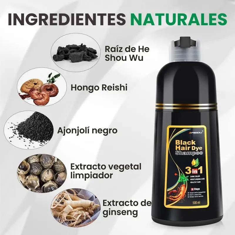 2x1 SHAMPOO CUBRE CANAS DE BARBA Y CABELLO  3 en 1
