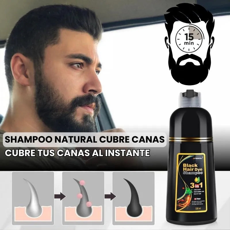 2x1 SHAMPOO CUBRE CANAS DE BARBA Y CABELLO  3 en 1